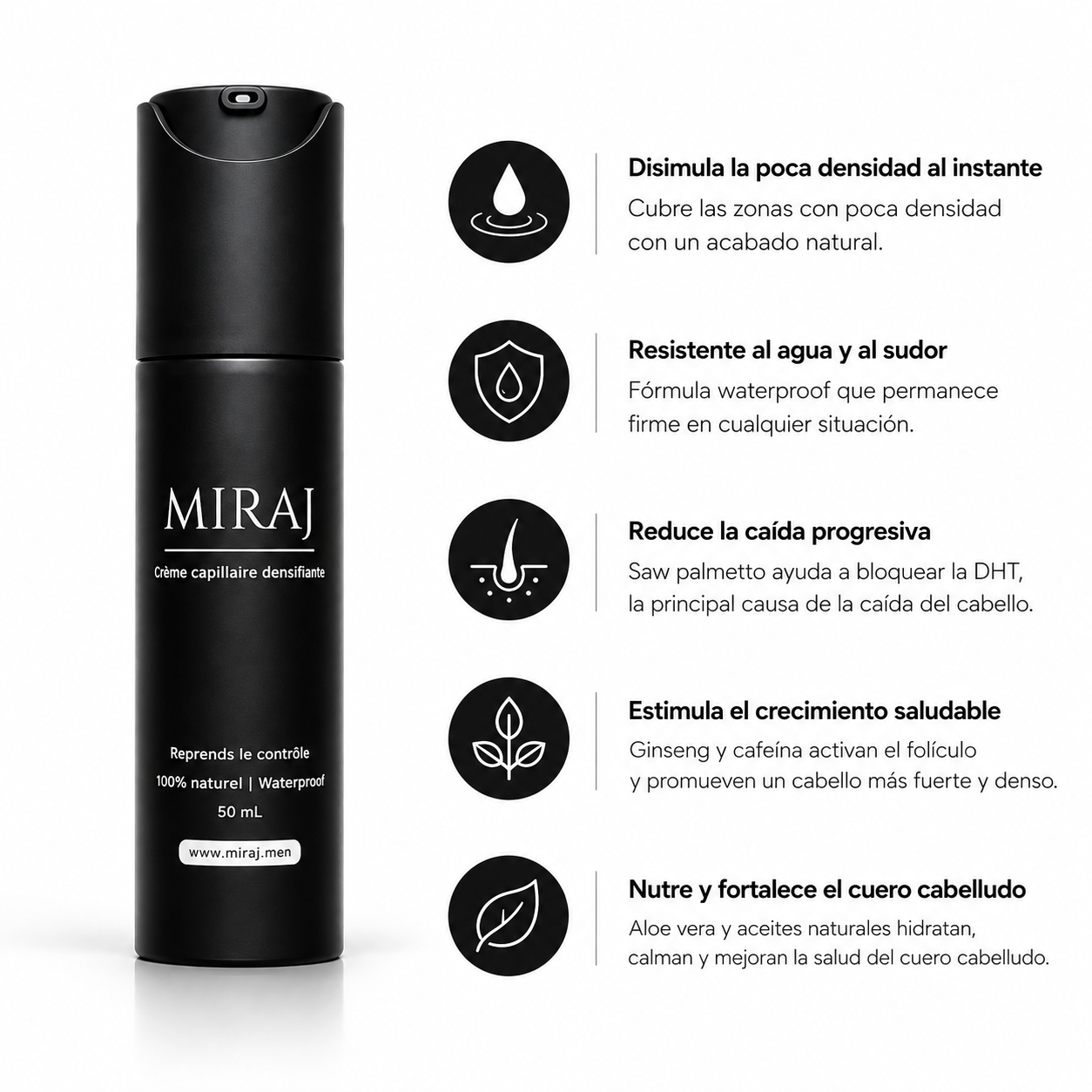 Crema Miraj® | Densidad y Crecimiento Capilar de Forma Natural