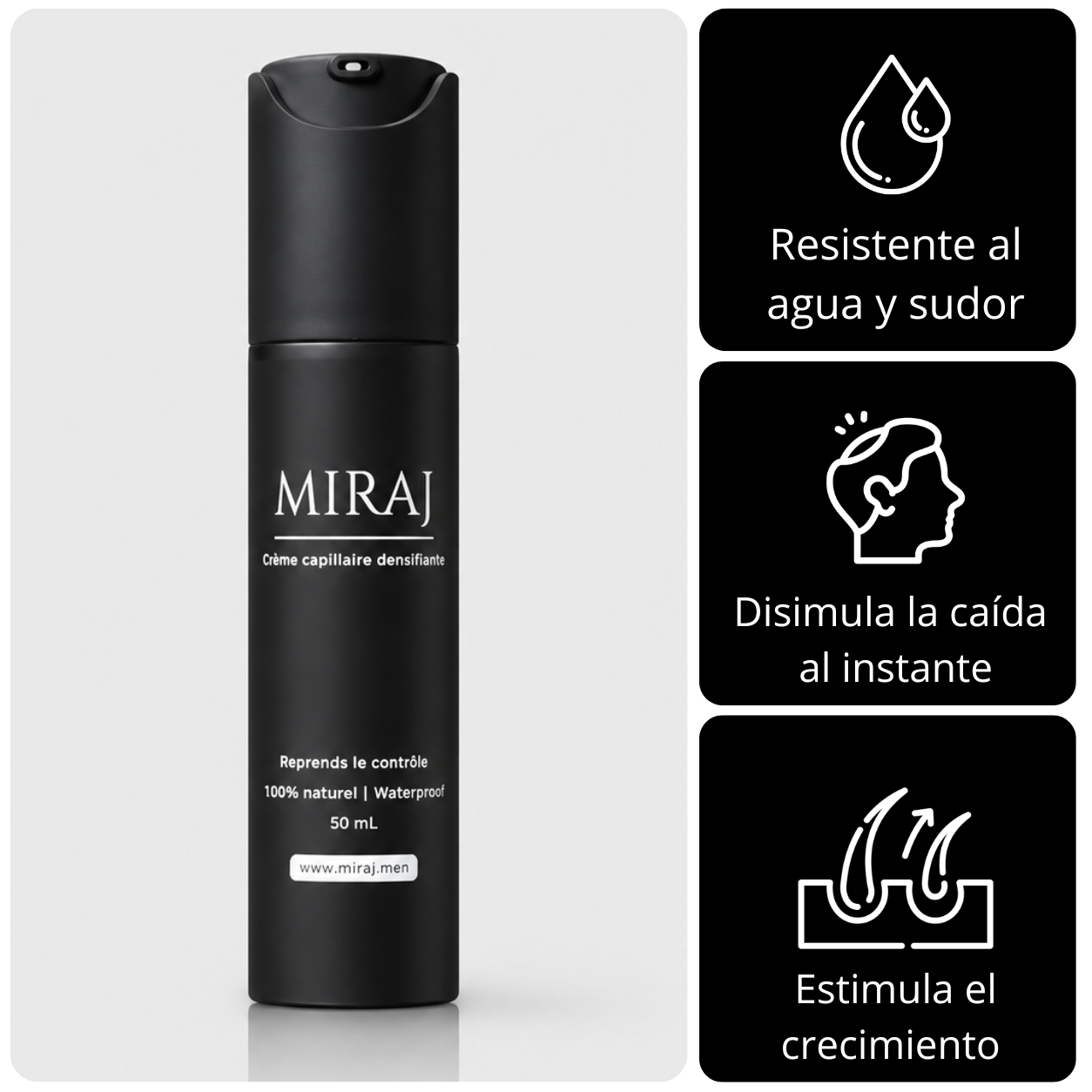 Crema Miraj® | Densidad y Crecimiento Capilar de Forma Natural