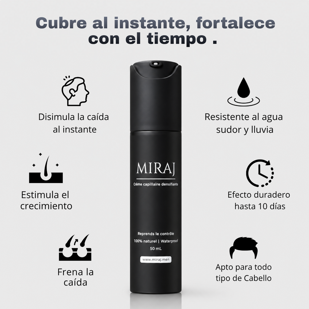 Crema Miraj® | Densidad y Crecimiento Capilar de Forma Natural