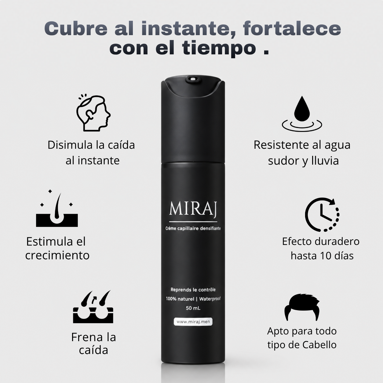 Crema Miraj® | Densidad y Crecimiento Capilar de Forma Natural
